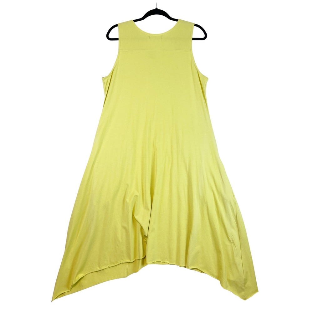 Snapdragon & Twig Emmy Dress Size‎ M Lime Green Lagenlook Asymmetric Pocketed - Picture 4 of 9